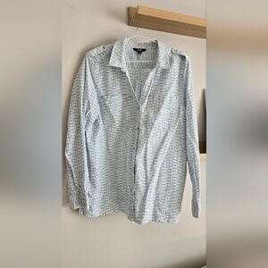 Hatley Light Blue and White Plaid Blouse